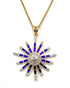 14k Gold Star of Bethlehem with Sapphire & Diamond Necklace